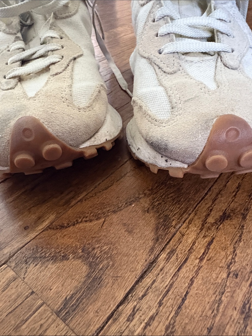 New Balance 327 Off-White Suede & canvas Sneakers - Picture 8 of 9